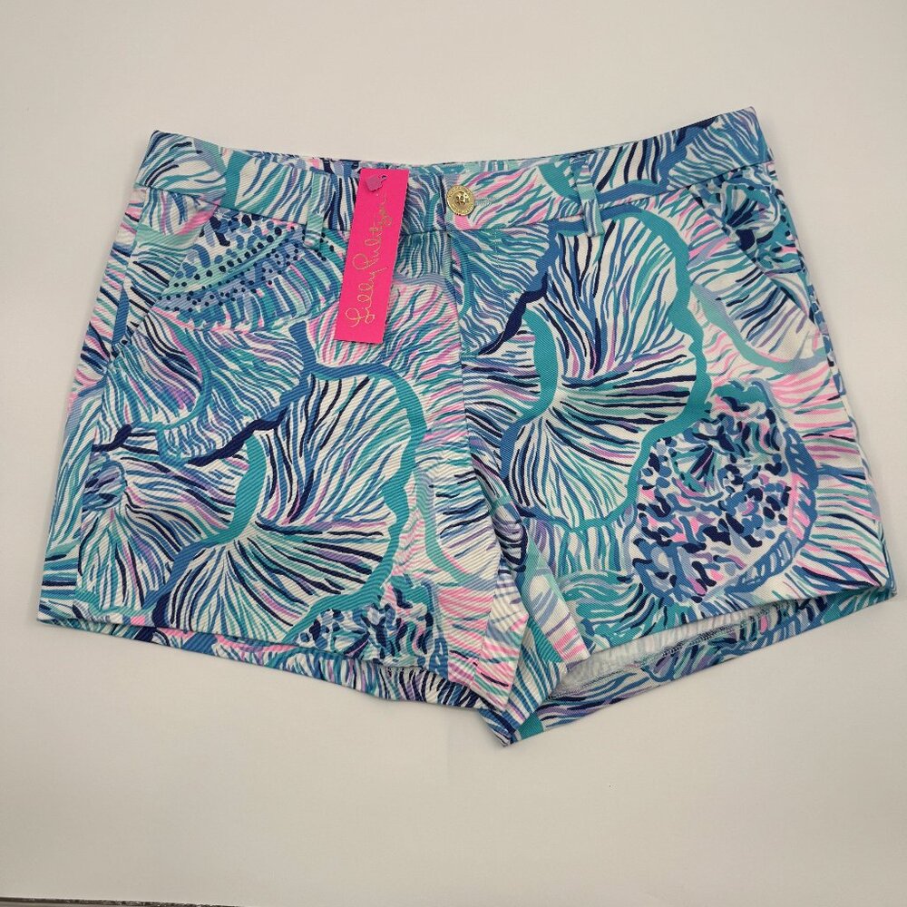 NWT Lilly Pulitzer Callahan Shorts Women’s 8 Bermuda Blue Stretch Preppy Resort